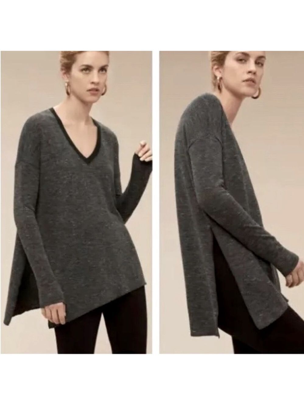 Wilfred Aritzia Sherbrooke Sweater Tunic Black Womens Size Small